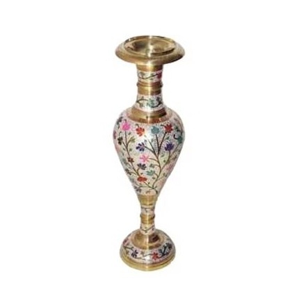 Modern Gold Plated Shiny Polished Printed Brass Flower Vase For Home Hotel Restaurant Decoration Vases Sustainable Quality