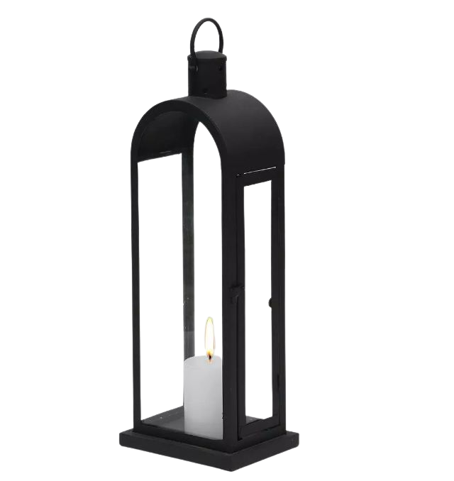 Metal Hut House Shaped Best Selling Black Lantern for Home Decoration Occasional Use Lantern Candle Holder for Home Office