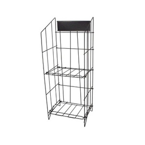 2 Tiers Magazine rack standing metal magazine holder rack retro hotel reception news paper stand Decorative Magazine holder