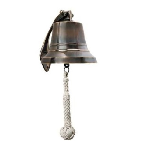 Nautical Handcraft Home Decor Antique Finished Brass Ship Bell for Home Kitchen Outdoor Indoor Door Bell Wall Mounted Bell