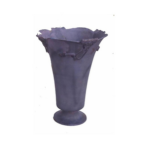 Unique Modern Flower vase Handmade elegant decorative Old Model Metal flower Vase Blue color finished