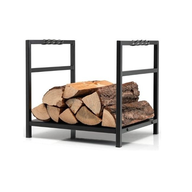 Firewood Log Rack Iron Holder of Wood Lumber Storage for Fireplace Heavy Duty Log Storage Bin for Firepit Stove Accessories