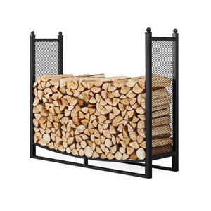 Firewood Log Rack Iron Holder of Wood Lumber Storage for Fireplace Heavy Duty Log Storage Bin for Firepit Stove Accessories