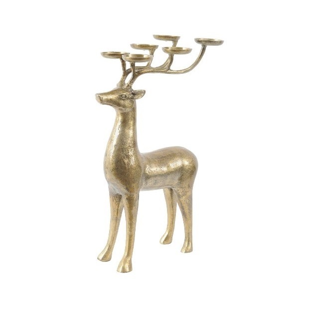 Metal Antler Candle Holder on Base Handmade Nickle Plated Antler Decorative Christmas Candle Holder for festivals