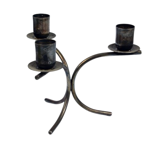 Unique Design Iron Black Color Candelabra With Finest Quality Simple Design 3 Arm Wrought Candle Holder For Wedding Party Decor