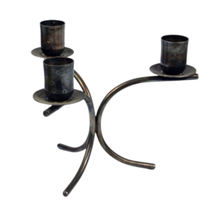 Unique Design Iron Black Color Candelabra With Finest Quality Simple Design 3 Arm Wrought Candle Holder For Wedding Party Decor