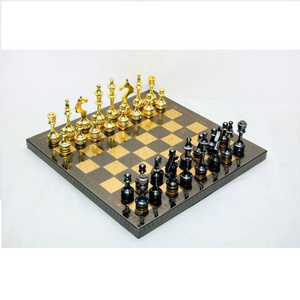 Designer Brass Chess set Premium Metal Chess Set Personalized Chess Pieces and Folded Metal Boards for Children's Games