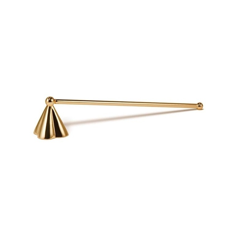 Wholesale Candle Snuffer Accessory with Long Handle Gold Color Finished for Putting Out Nest Candles Flame Candle Snuffer