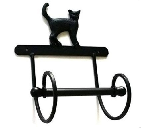 Wall Mount Matte Black Toilet Paper Holder Tissue Paper Dispenser decorative Cast Iron Bear Decorative Toilet Paper Holder