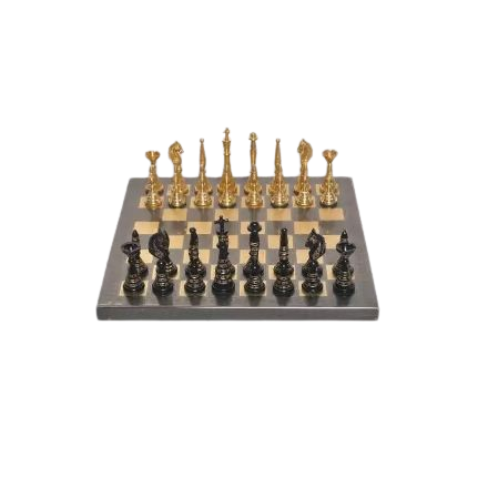 New Engraved Brass Chess set Luxury Black & White Marble Board Set Brass Crafted Chess Table Games Chess Board