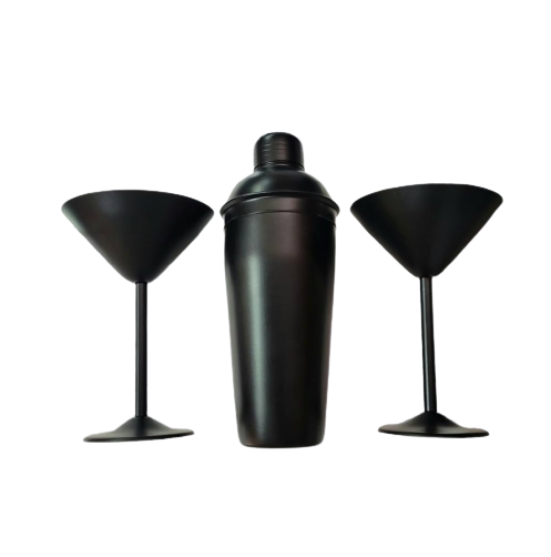 Unbreakable Black Color Wine Goblet With Cocktail Shaker Water Drinking Cup Goblet Bulk Quantity Blue Metal Customized Sizes