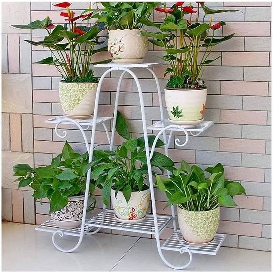 Heavy Duty Creative Simple Style Unique shape Flower Rack 3 - Tier Metal Plant Stand For Farmhouse Resort Living Room Usage