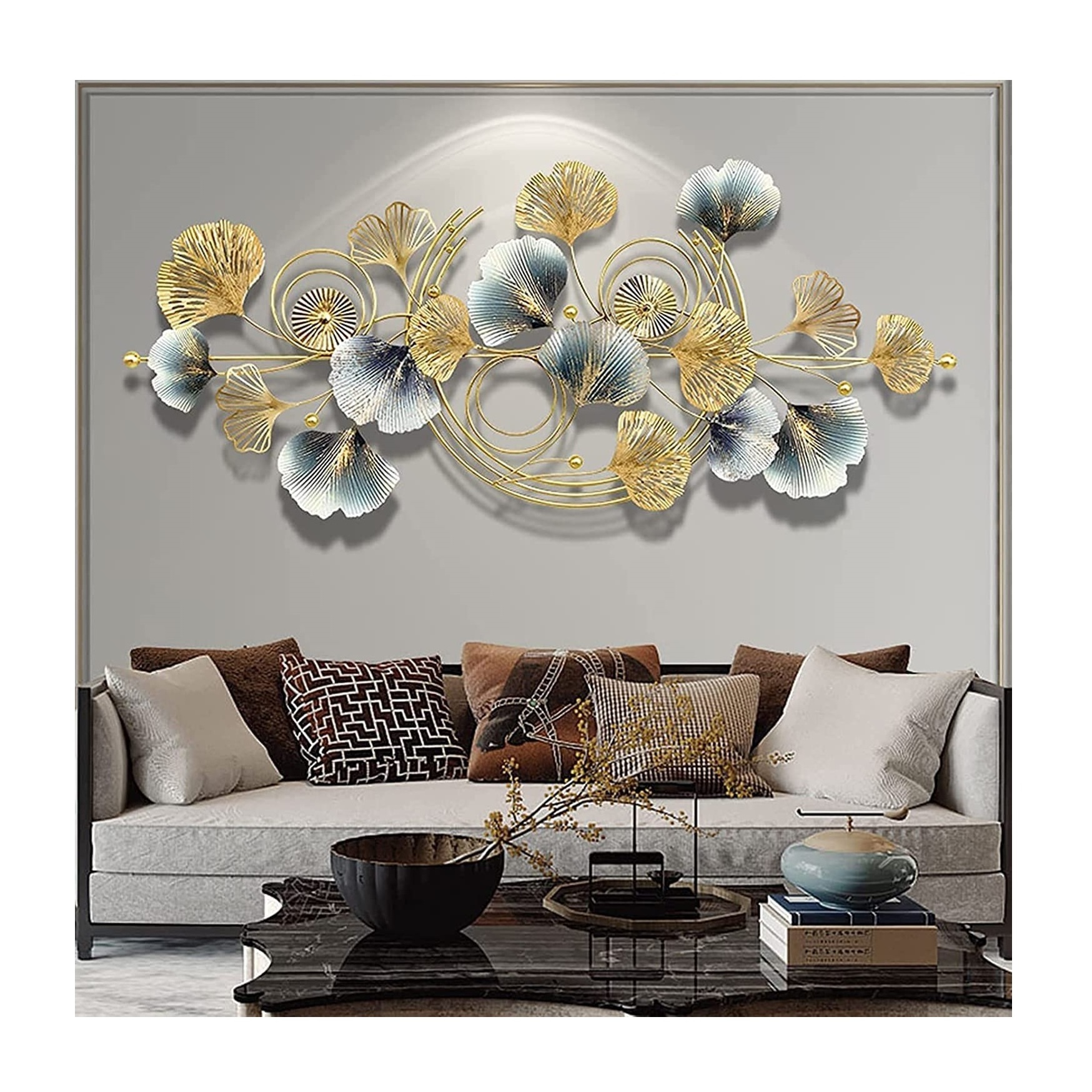 Top Selling Factory Wholesale Luxury Home Interior Bedroom Living Room Iron Metal Flower wall art home decor