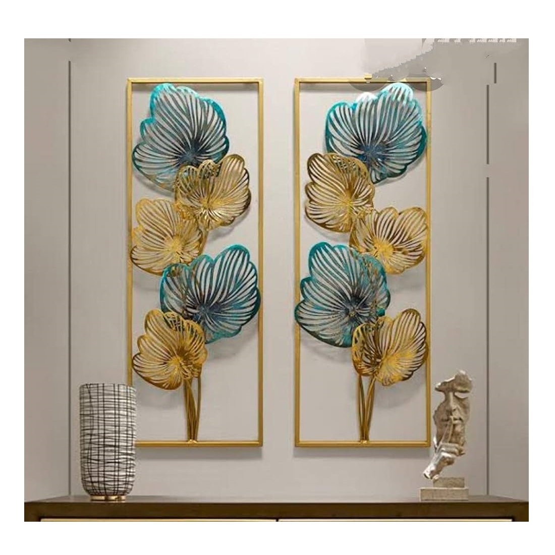 Top Selling Factory Wholesale Luxury Home Interior Bedroom Living Room Iron Metal Flower wall art home decor