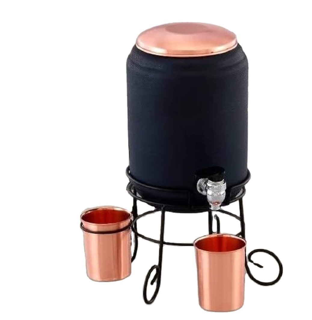 Black Theme Assorted Designs Water Dispenser Copper High Quality Round Tea Kettle Unique Looking Kitchenware Multipurpose