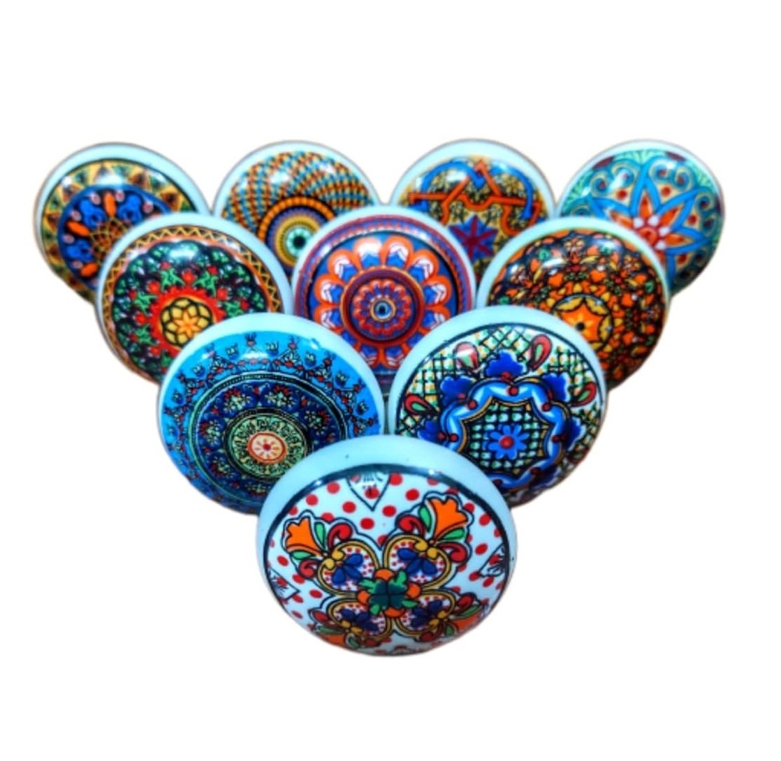 Fresh Quality Pulls & Handles Colored Designs Furniture Door Handle Antique Style Cabinet Handles Ceramic Knobs