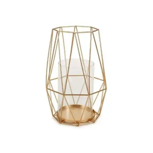 Ready To Ship Decorative Metal Wire Tea Light Candle Holder Lantern With Gold Finished Trendy Style Candle Holder