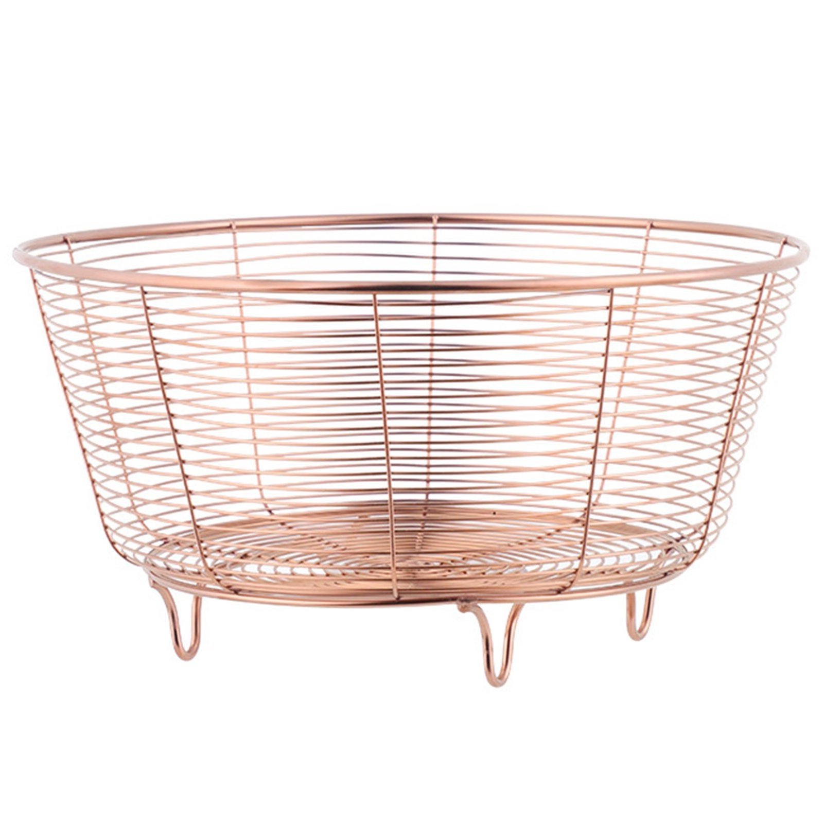 High Selling Perforated Iron Metal Gold Finished Fruit Basket Use at Home Kitchens for Storing Fresh Fruits and Vegetable