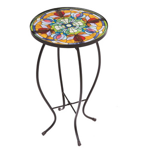 High Quality Office Furniture Side and End Table for Sale Home Decorative Floral Mirrored Finishes Side Table with 3 Leg Stands