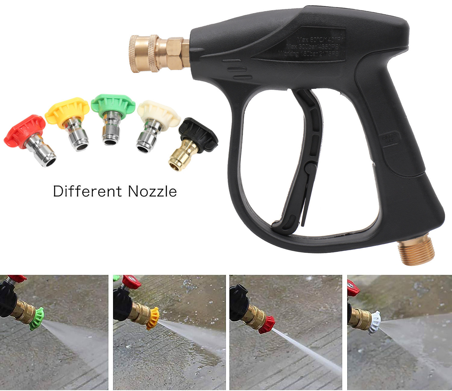 High-pressure Water Gun and Nozzle Kit for Cleaning Car Wash Machine Home Garden Watering Hose Nozzle Sprinkler Foam Water Gun