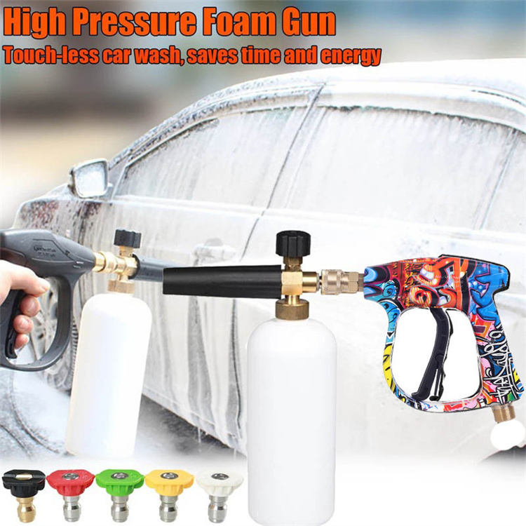 car washer water gun snow foam cannon tip nozzle set high pressure cleaner water hose 1 liter foam lance car wash machine