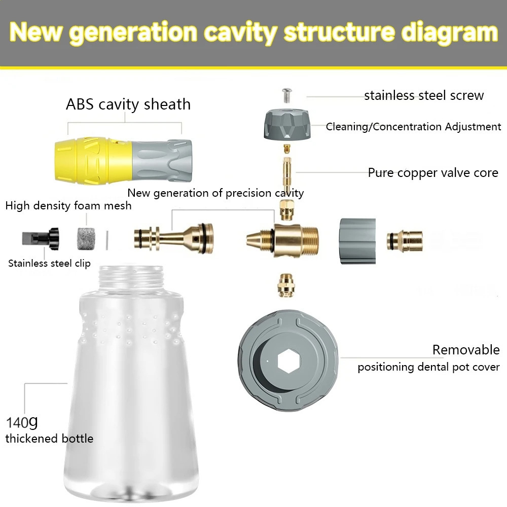 2024 High Pressure New Adjustable Snow Foam Canon 1/4