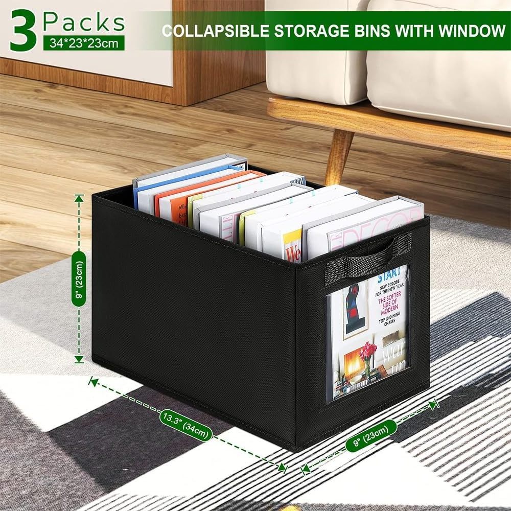 Storage Bins for Closet Foldable Storage Cubes with Window Shelves for Closet Organization