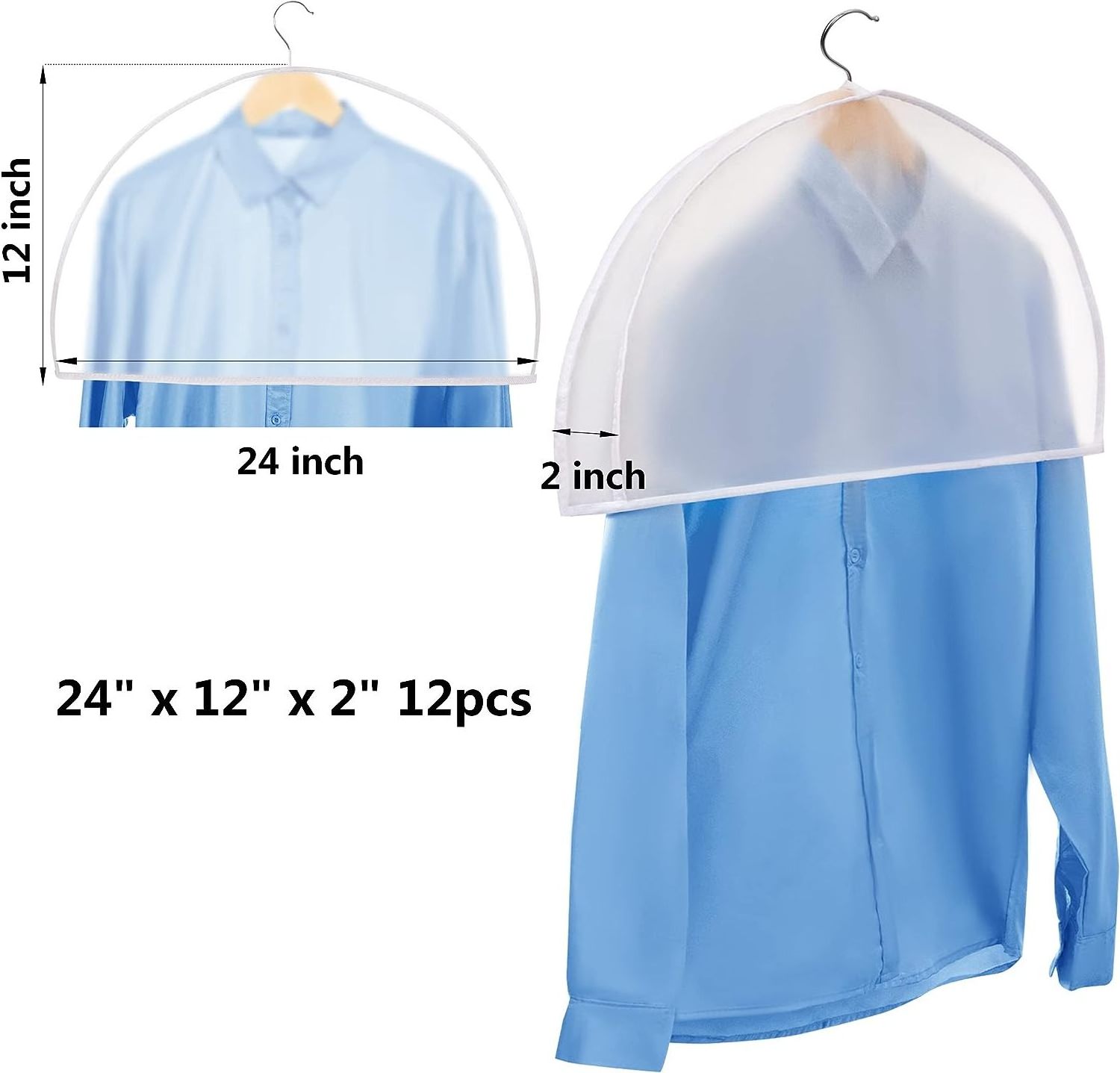 Plastic Hanger Covers for Clothes Shoulder Covers Closet Clothes Protectors Breathable Clear Jacket Garment Cover