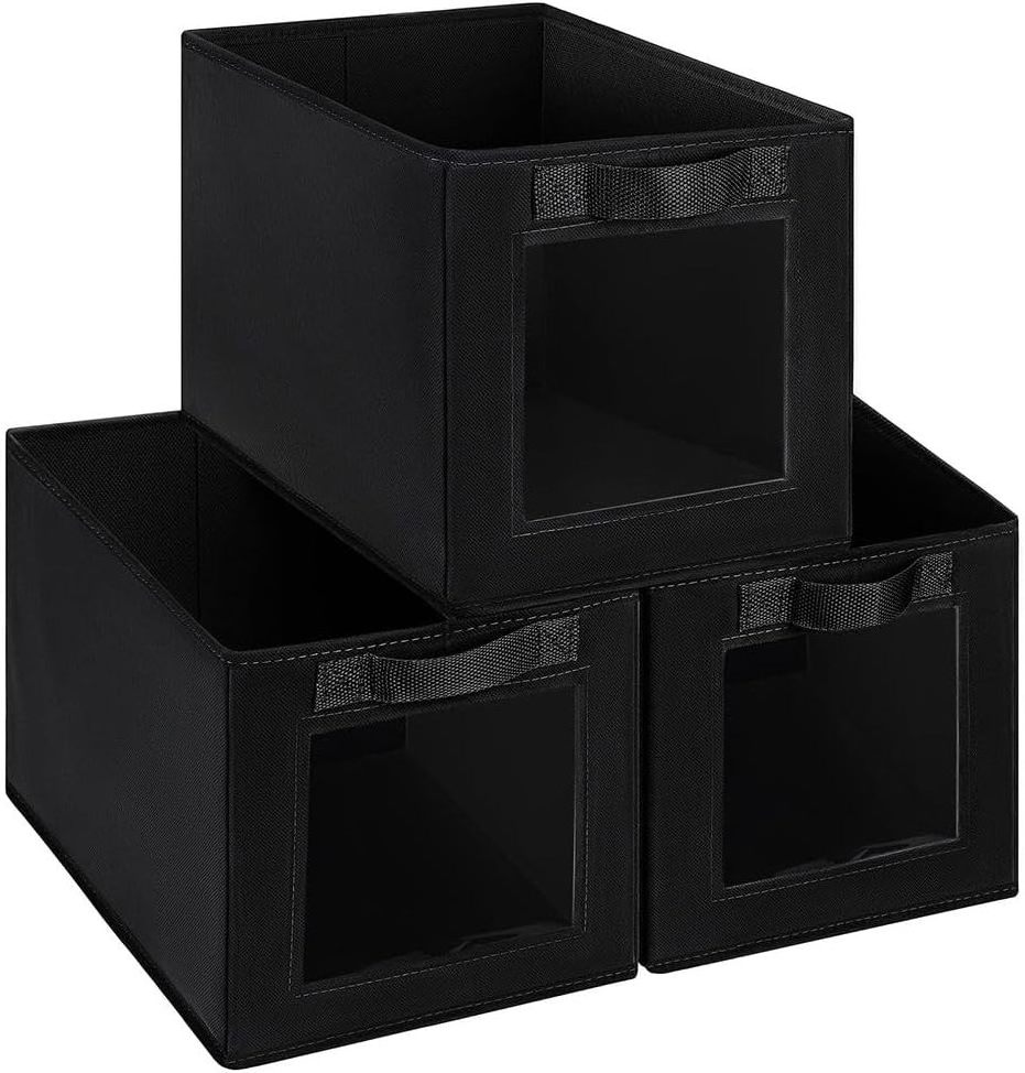 Storage Bins for Closet Foldable Storage Cubes with Window Shelves for Closet Organization