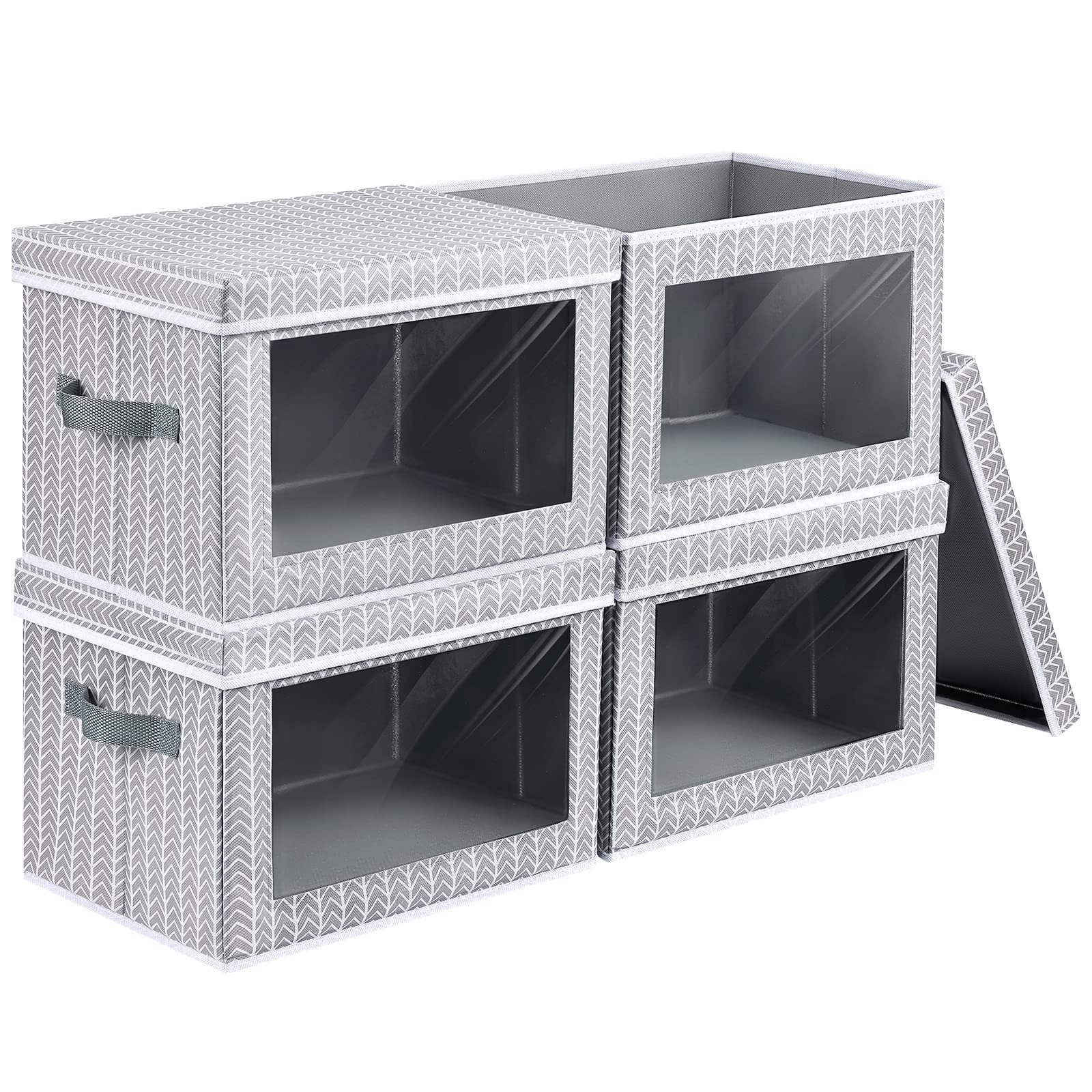 Fabric Storage Bins with Lids Storage Cubes with Window Baskets with Handle Closet Storage Bins