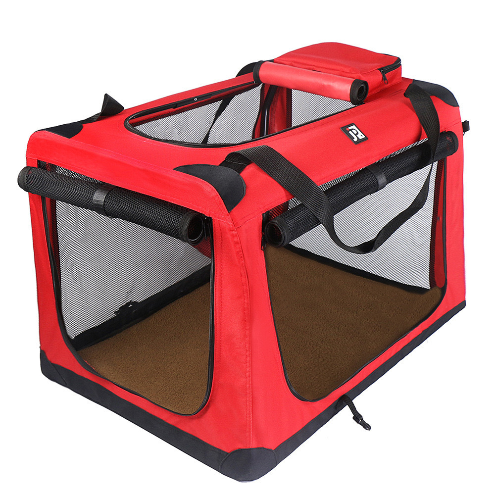 Indoor Pet Foldable Collapsible Soft Dog Crate Easy Carry In Car Foldable Cat Dog Travel Carrier Bag