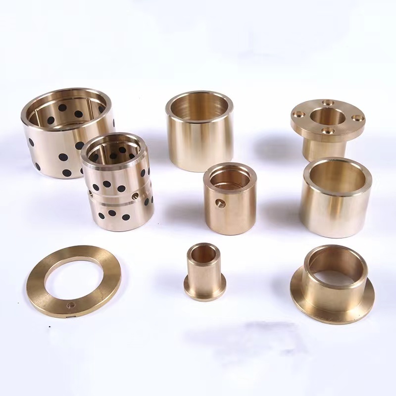 Customized Self Lubricating Straight or flanged Oilless Brass Copper Sleeve Bearing Bushing Oil Bronze Bushing