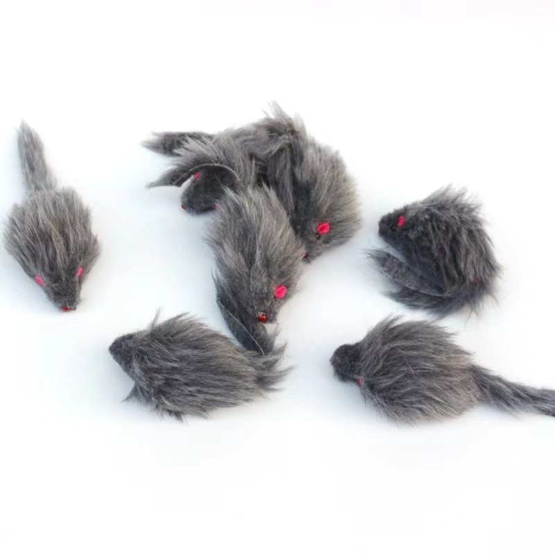 16CM long plush grey rat cat toy Rustling cat interactive fun to amuse cats and mice pet chew toys