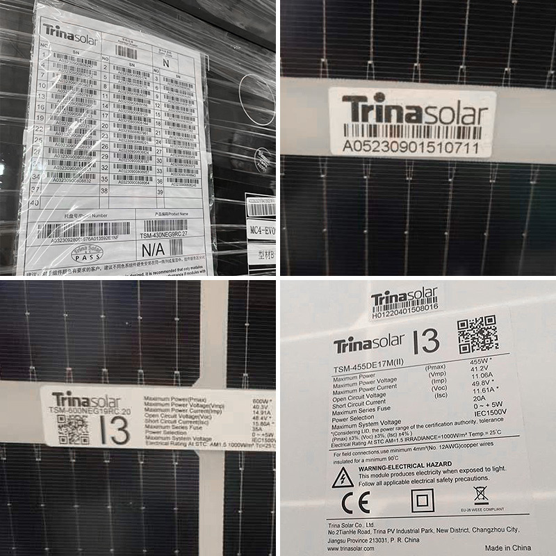 Trina Solar Module Mono 645W 650W 655W 660W 665W 670W Solar Power Panels