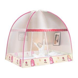 2023 NEW wholesale Umbrella Polyester cute Yurt Mosquito Net Tent Double Doors for Bed