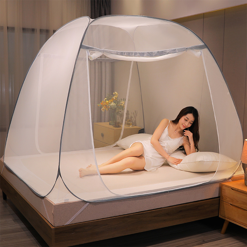 NEW wholesale Solid Umbrella Polyester cute Yurt Mosquito Net Tent Double Doors for Bed