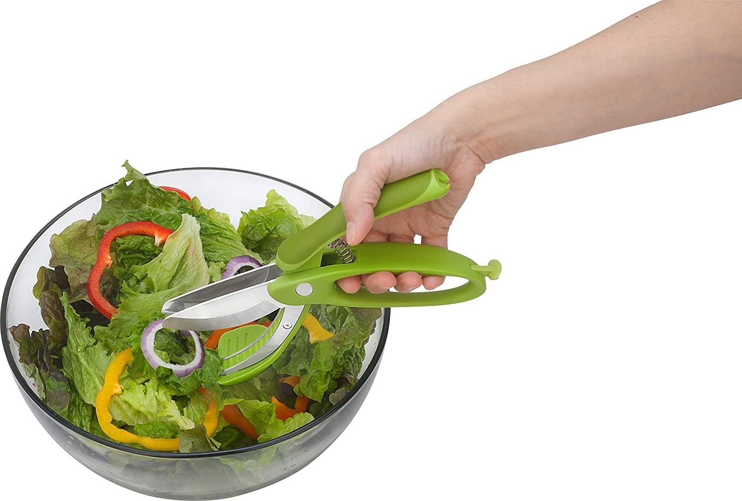 Stainless Steel Toss Chop Salad Scissors Tongs Multifunctional Vegetable Fruit Chopper Cutter Clever Scissor