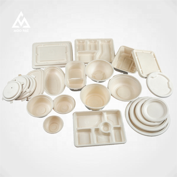 Custom Eco Friendly Bio-degradable Disposable Rectangular Container Bagasse Food Containers Packaging