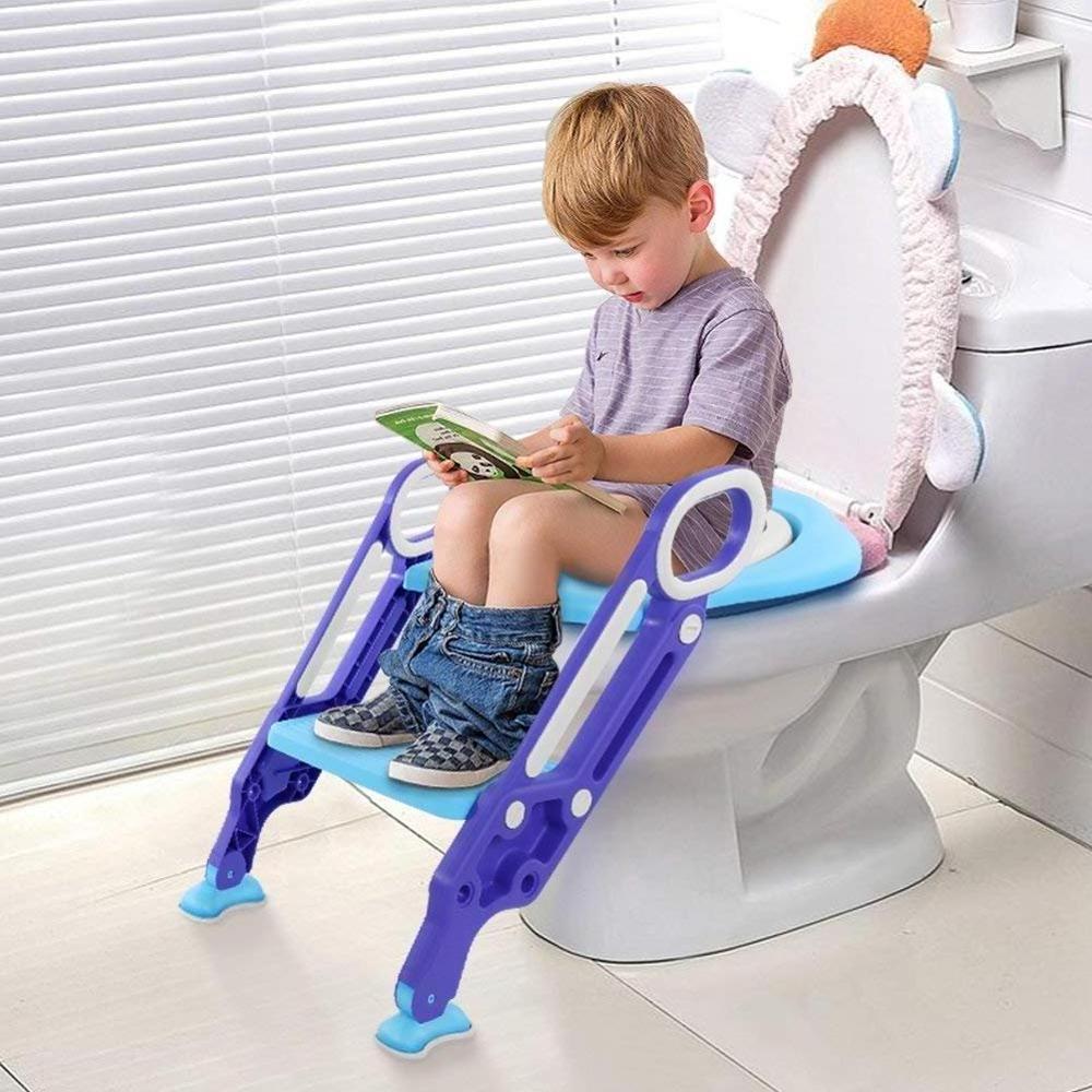 2022 New Baby Children Kids Boys Girls Potty Seat With Ladder Cover Toilet Folding Chair Pee Training Urinal Seating Potties