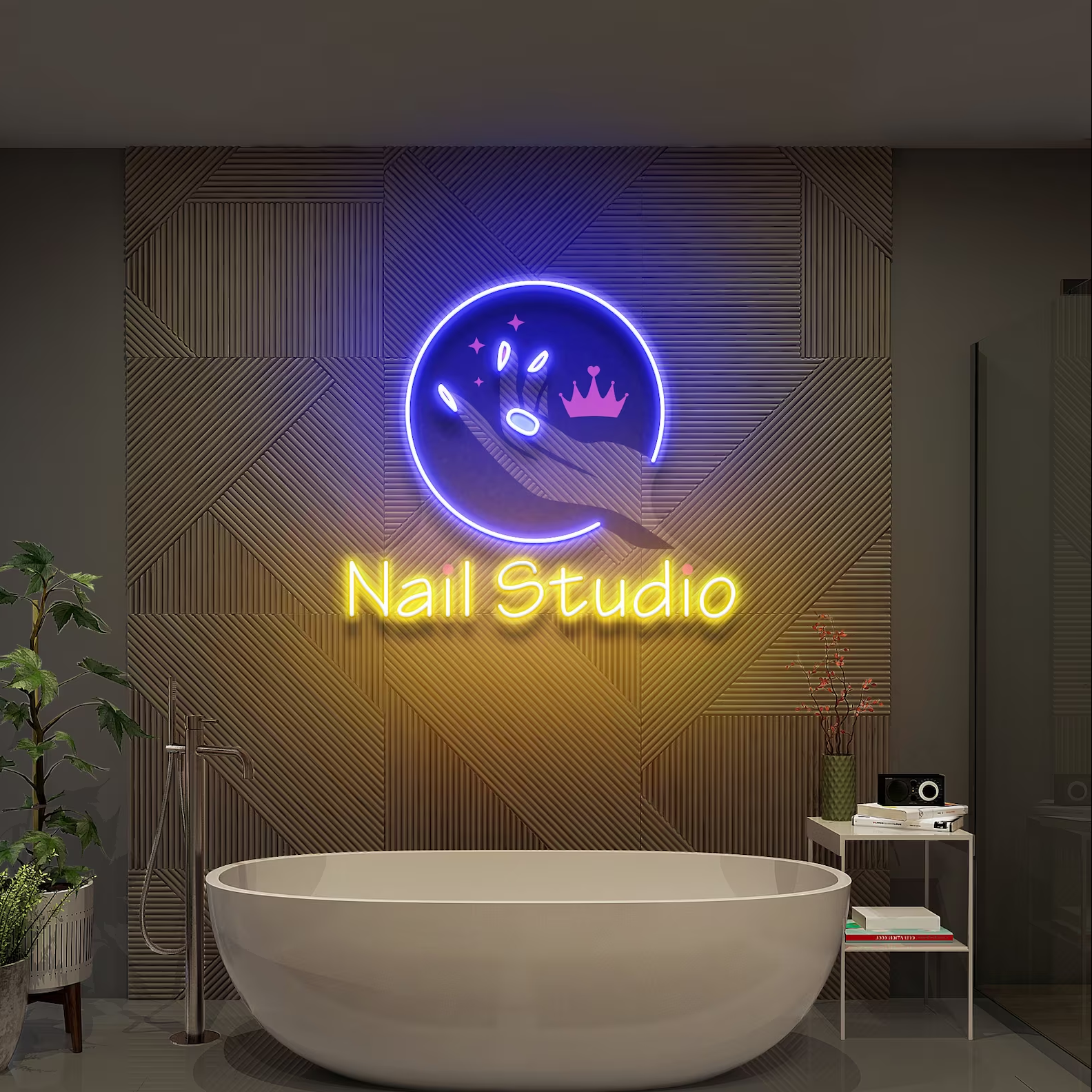 Custom Nail Studio Nail Neon Sign Hand and Lashes Sign, Nails Salon Decoration, Beauty neon light