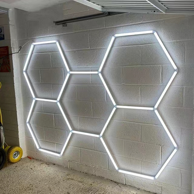 Led Aluminum Customized Dropshipping Car Workshop Light Garage Detailing Lamp Honeycomb Hexagonal Five Grids Light