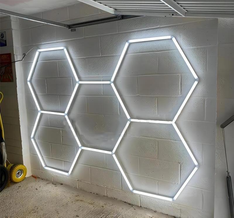 Garage Led Light 110V-220V for Auto Detailing Honeycomb Hexagon light for Car Wash Beauty Shop