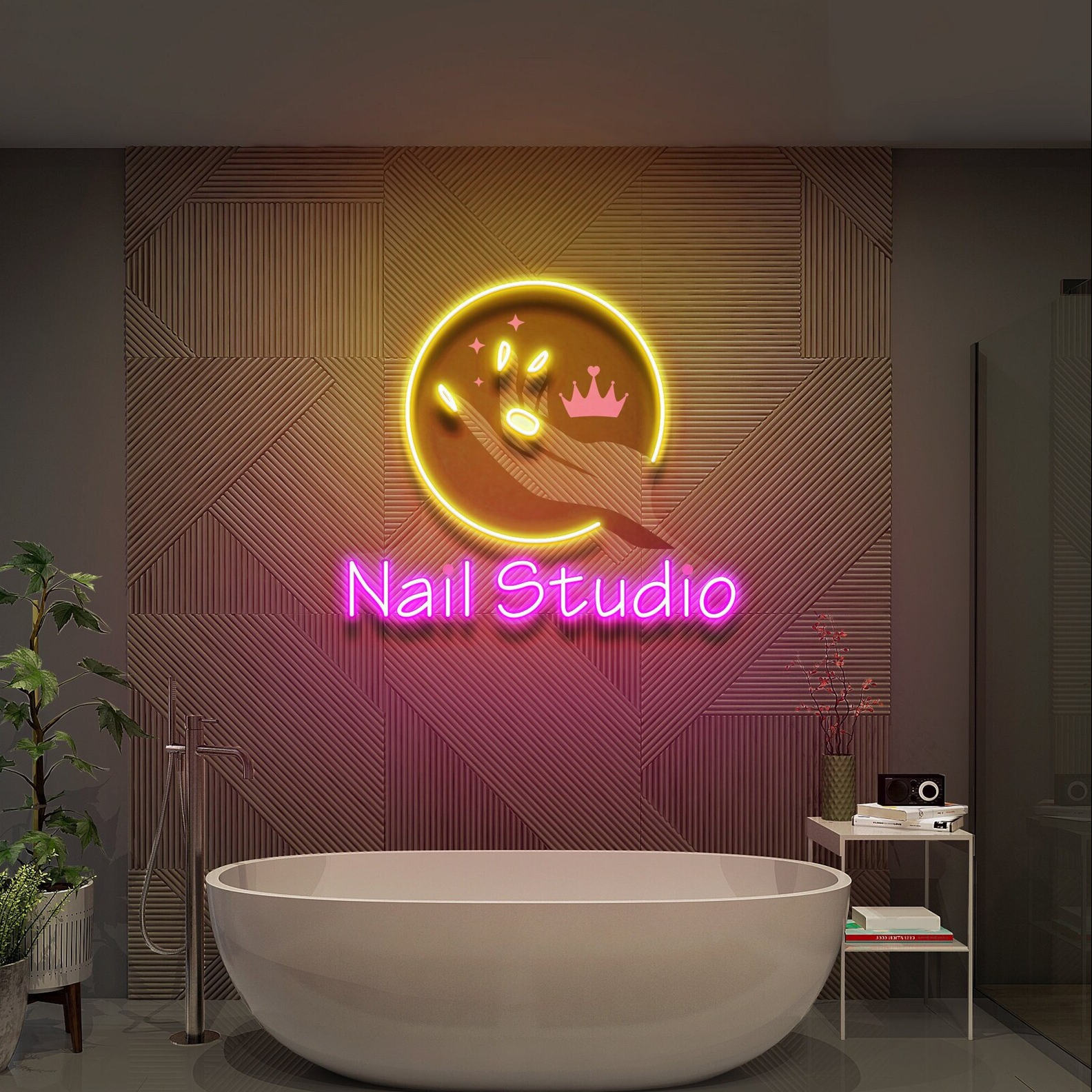 Custom Nail Studio Nail Neon Sign Hand and Lashes Sign, Nails Salon Decoration, Beauty neon light