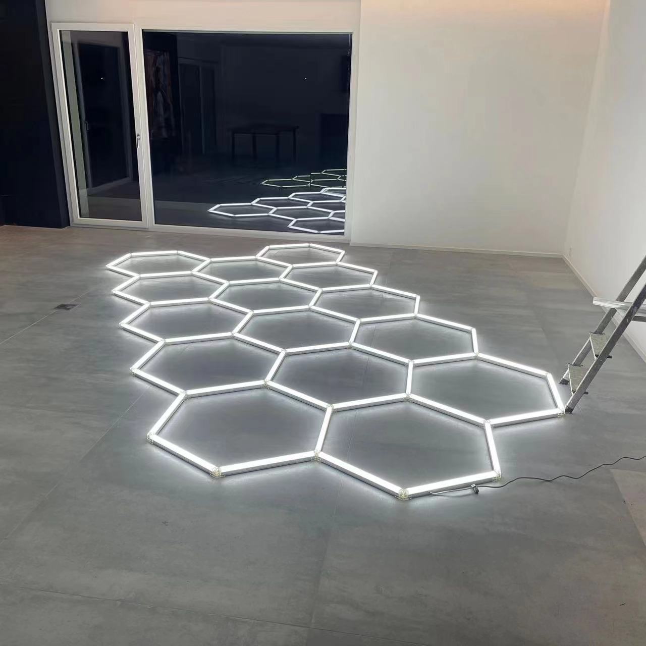 Honeycomb Design hexagon Led Lights Auto Detailing Products Light Bar for Wash Station Garage Ceiling