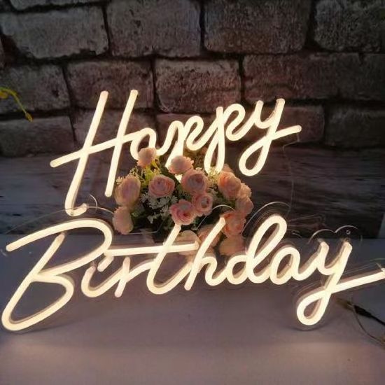 Wholesale Neon Signs Happy Birthday Neon Sign for Party Wall Decoration Birthday Gift Custom Neon Letters