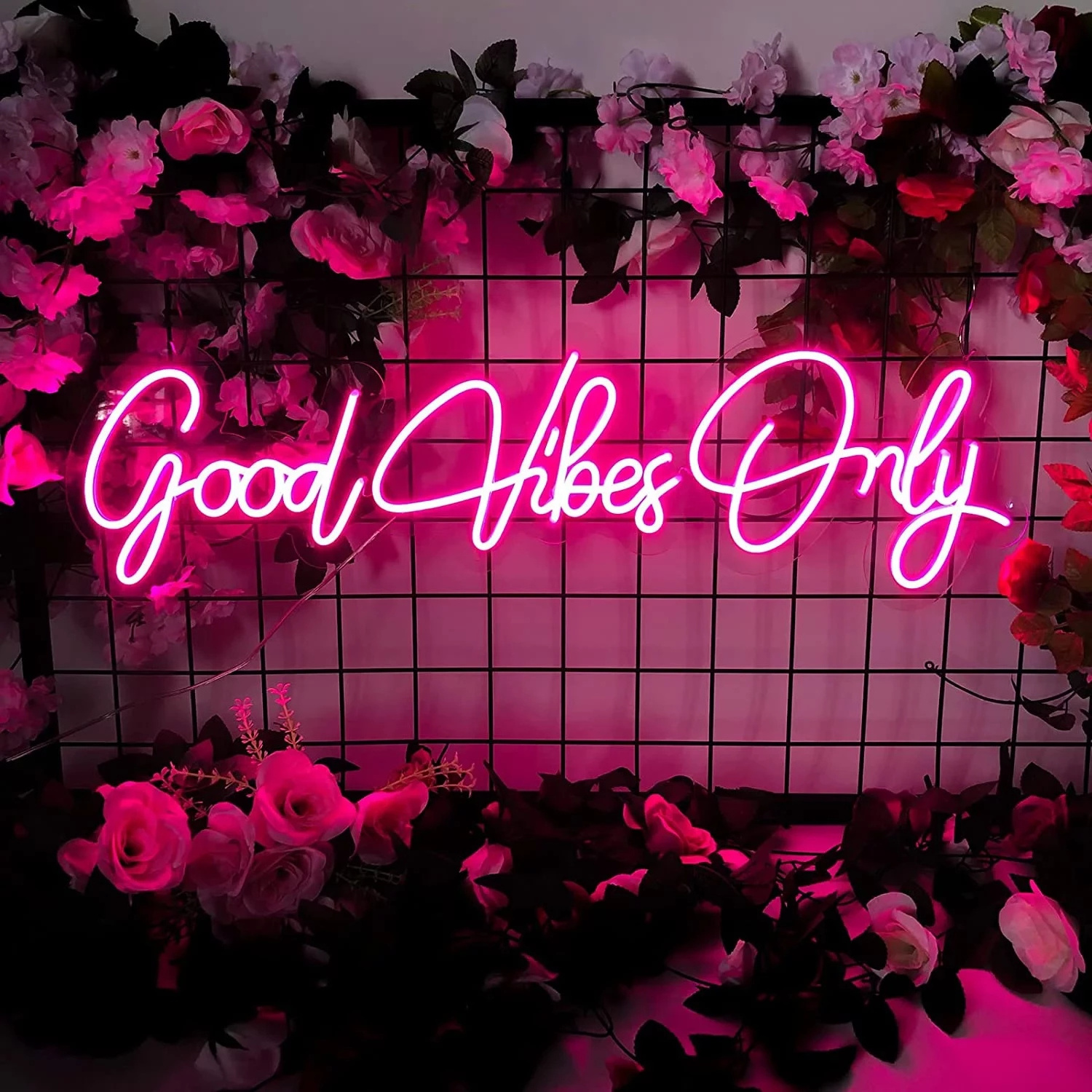 Good Vibes Neon Signs Led Flex Logo Letters For Bedroom China Wholesale Custom Lights Only Man Hands Cave Name Board For Wall