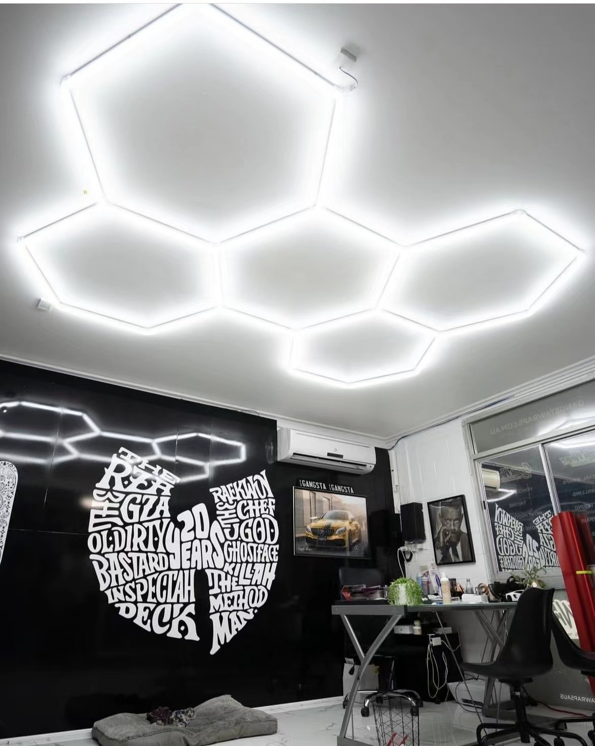 New Design Car Wash Bay Lighting Led Bar for Garage Workshop Equipment Hexagonal Light