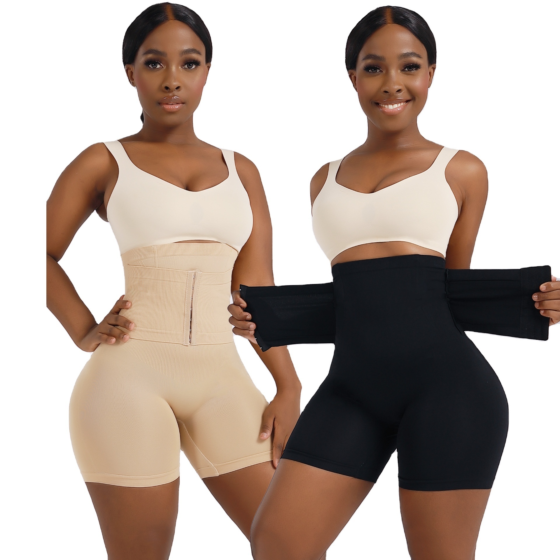 Women Slimming Sheath Flat Firm Control Shapewear Silicone Hip Padding Bodysuit for Women Tummy Control Shapewear Seamless