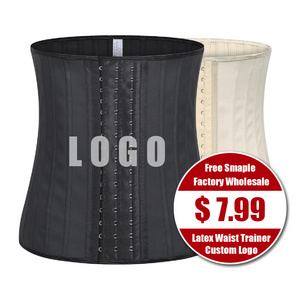 Free Sample Custom Logo Adjustable High Quality Plus Size Colombian 25 Steel Bone Latex Waist Trainer Corset for Women