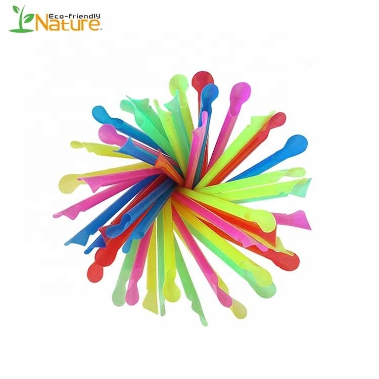 Disposable Stocked PLA Biodegradable Spoon Straw for Ice